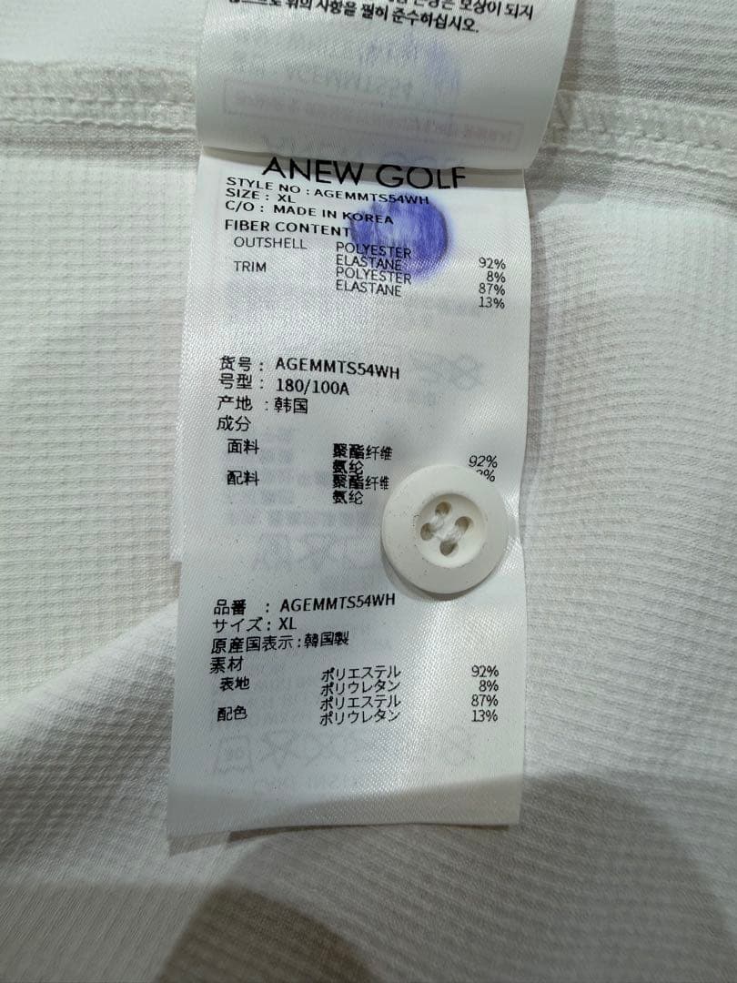 新品未使用品 ANEW GOLF メンズ半袖ポロ 切り返しデザイン アニュー
