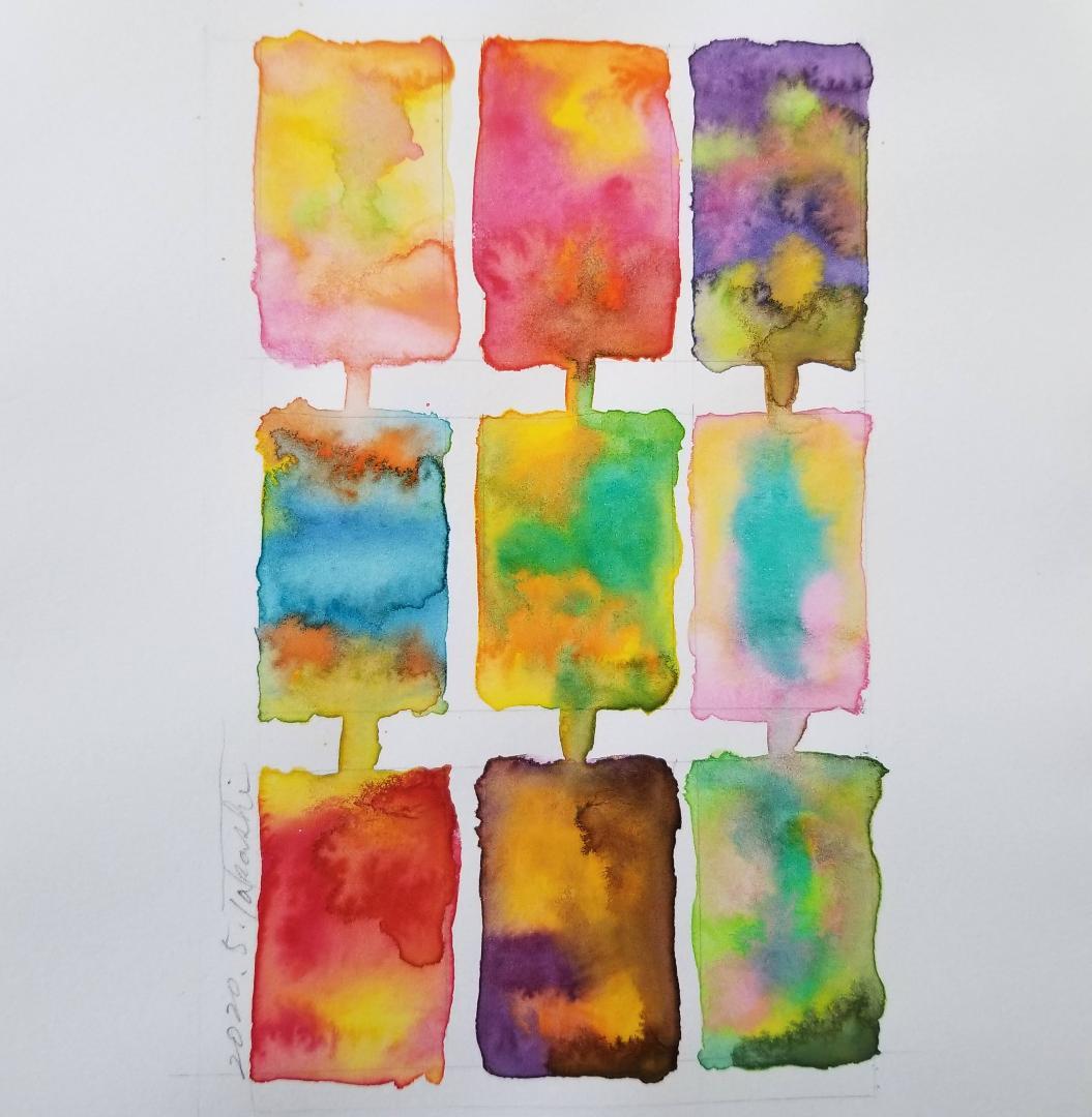抽象画　絵画　カラー　インテリア　アート　A4サイズ