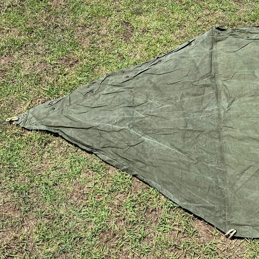 USパップテント⑫　アメリカ軍　軍幕　ハーフシェルター２枚　ポール・ペグセット