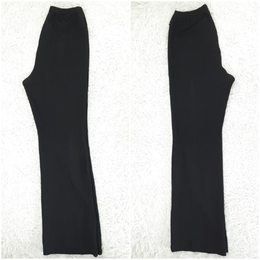 美品△ Chacot チャコット フレアパンツ L 黒 ダンス バレエ 花柄