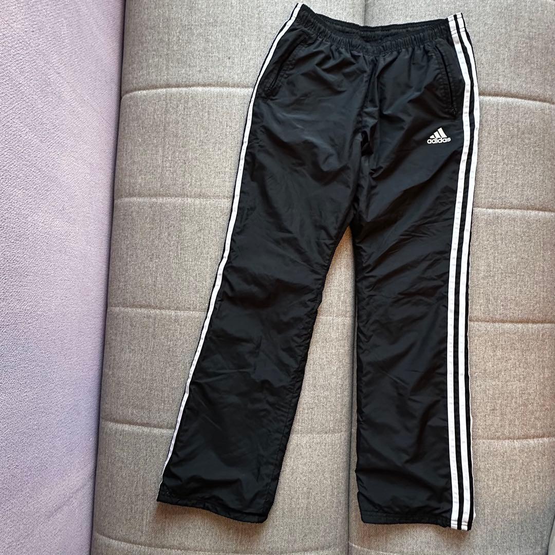 「美品」adidas 裏起毛ブラックジャージ上下セット