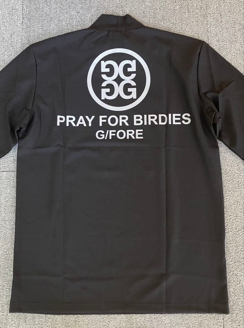 G/FORE ジーフォア XLサイズモックネックロングスリーブT-シャツ 黒色