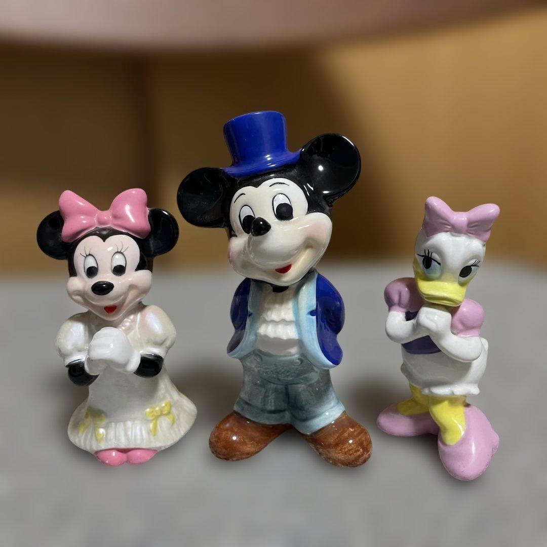 ミッキー ミニー 陶器フィギュアセット8体　【内オルゴール付きミニー1体】