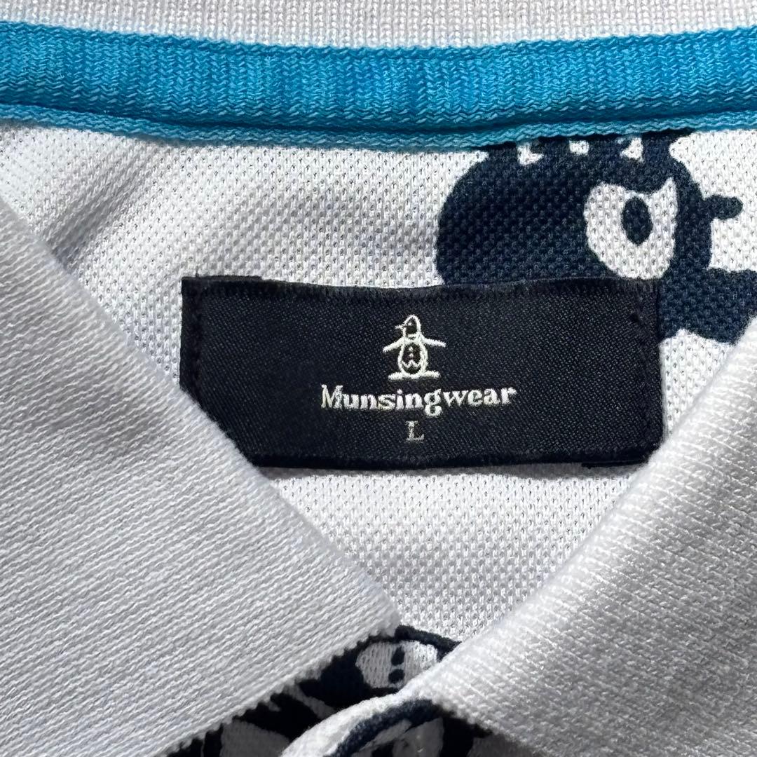 Munsing Wear ×TAROUT コラボ 総柄 ポロシャツメンズLサイズ