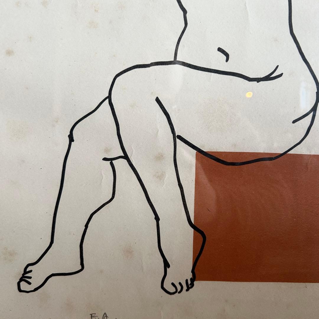 熊谷榧　リトグラフ　人物画　女性画　作者サイン入り　額付き　26.3.5-1