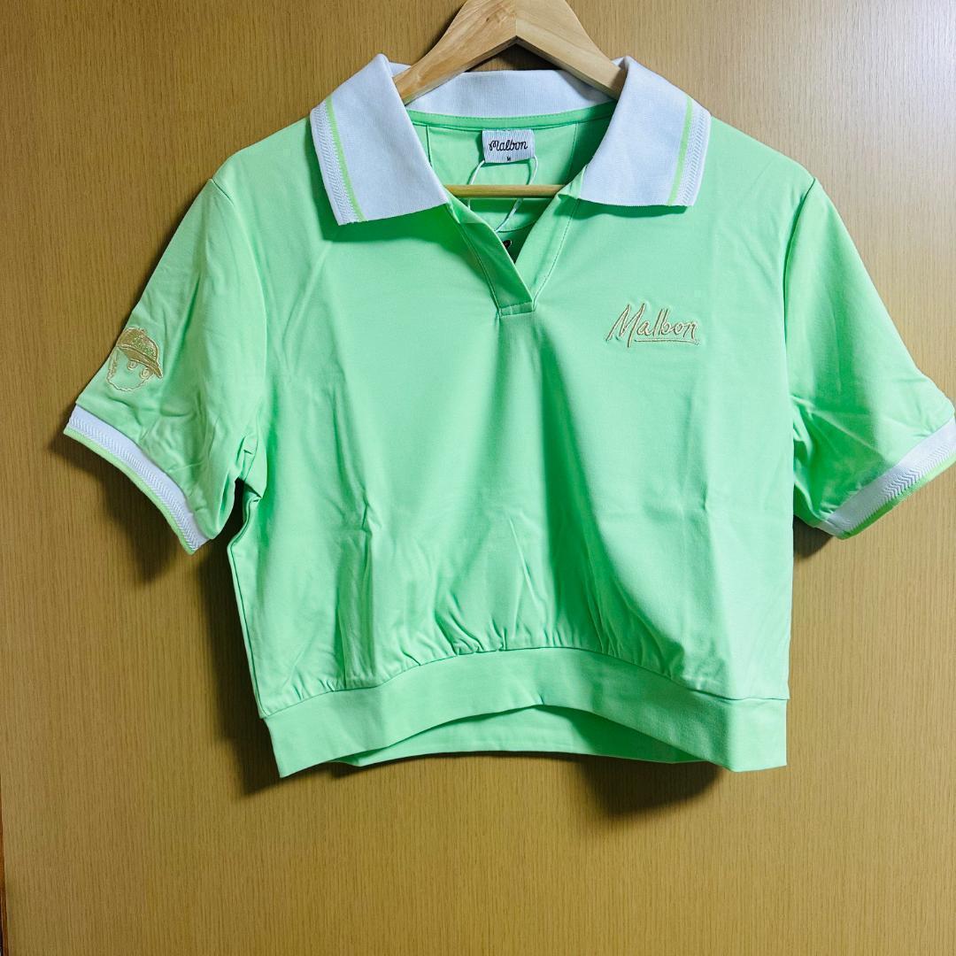 薄緑S マルボンゴルフ ポロシャツ Malbon Golf シャツ レディース