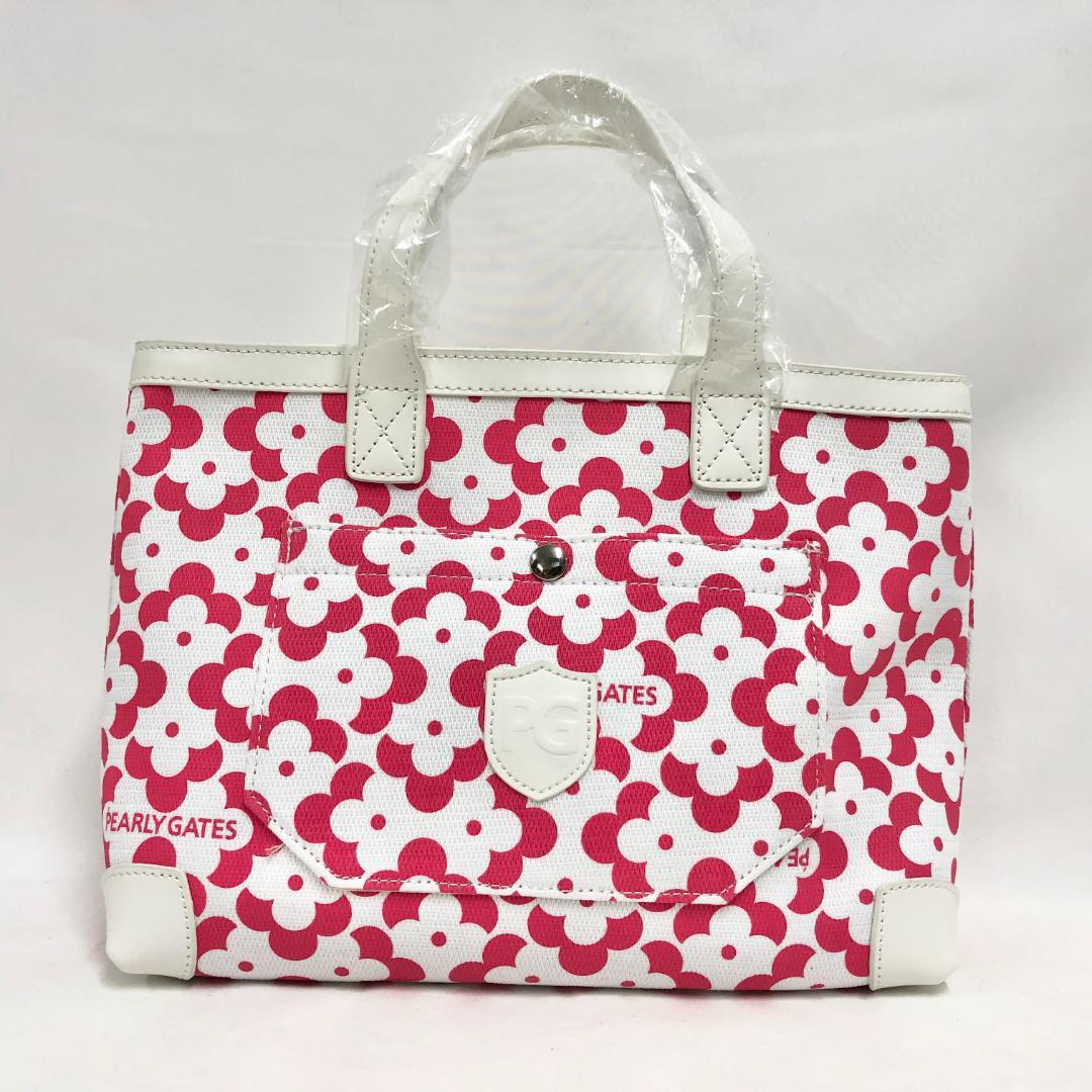 ○★新品未使用　PEARLY GATES　ジオメトリック花柄カートバッグ　ピンク