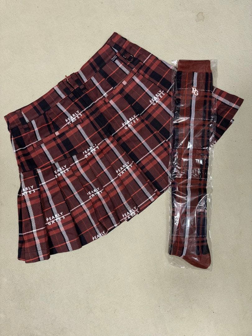 （新品、美品）パーリーゲイツ 、グレンチェック柄シリーズ、2点セット、サイズ1