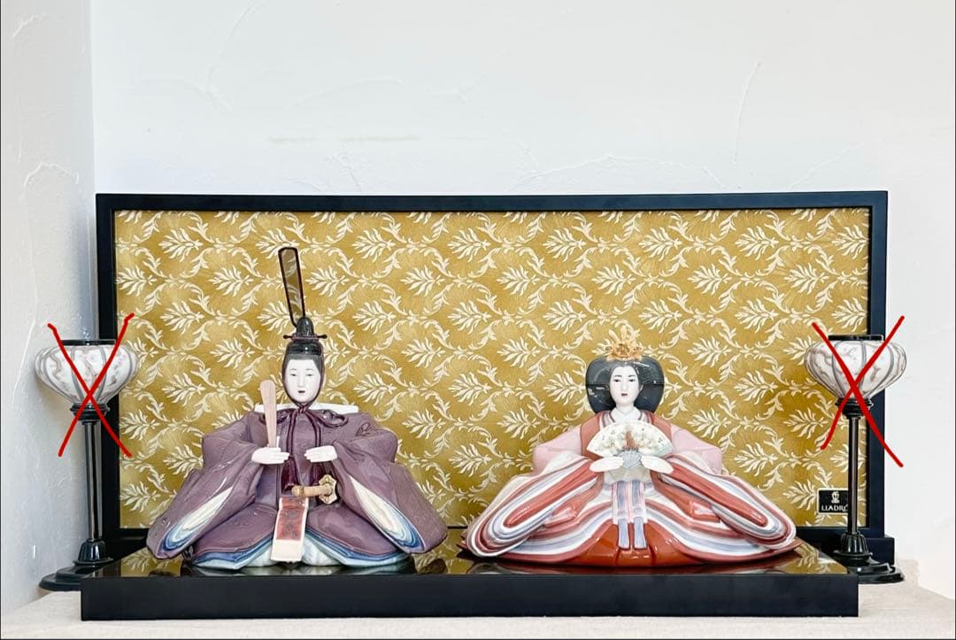 【美品】LLADRO リヤドロ　雛人形 親王飾り　限定品　屏風付き　ひな祭り