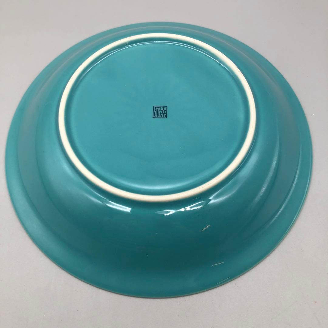 新品未使用美濃焼幸泉窯菊紋金彩エメラルドグリーン皿19.5cmプレート5枚