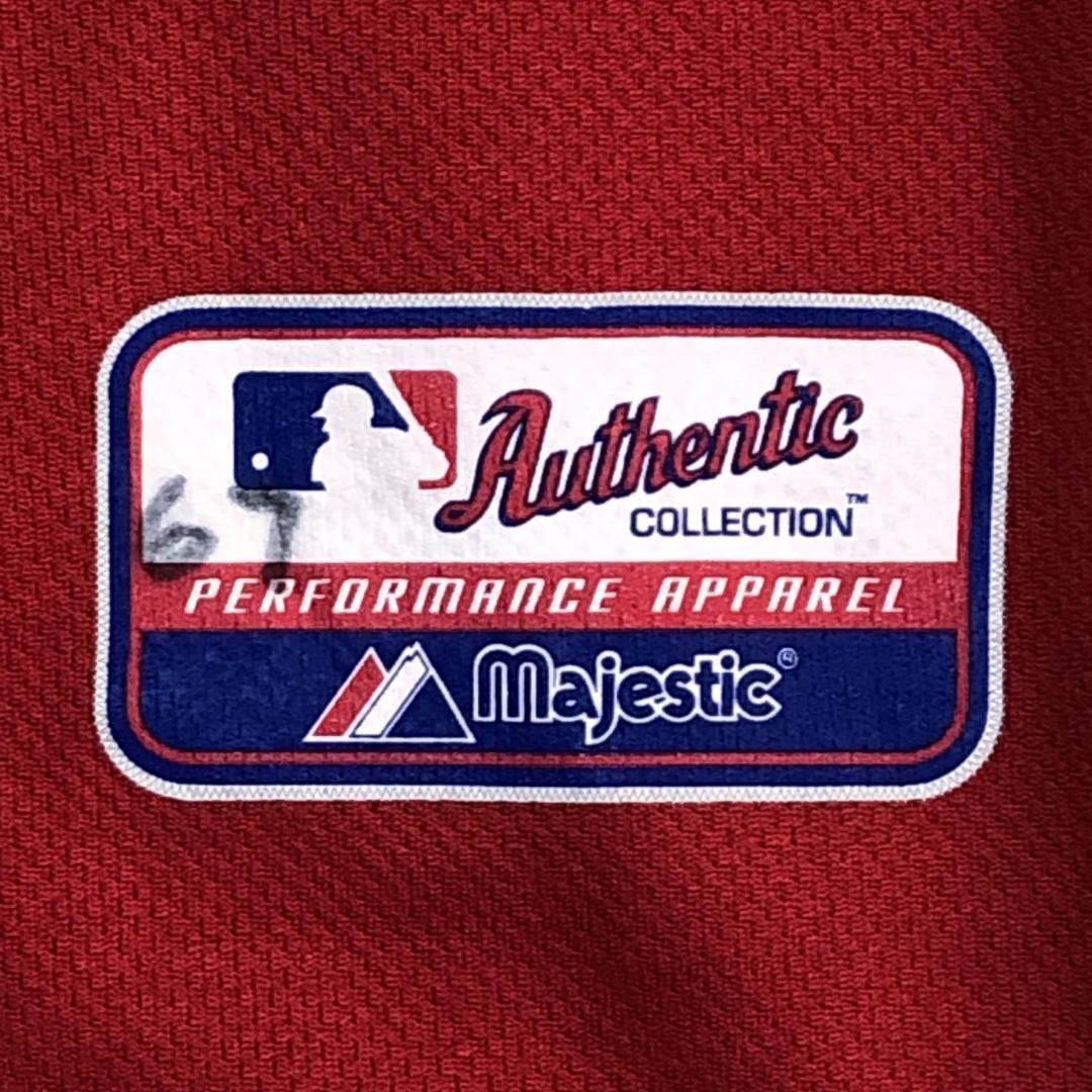 MLBフィリーズ ユニフォーム ゲームシャツ ベースボールシャツ 両面刺繍