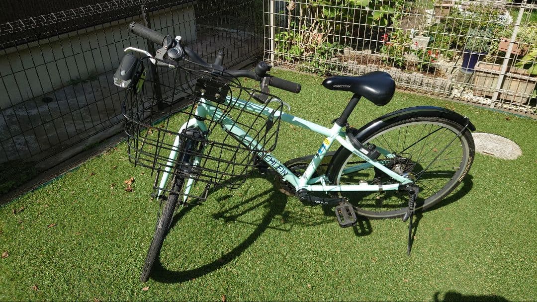 子供用自転車 ミントグリーン 24インチ バスケット・ライト付き ブリジストン