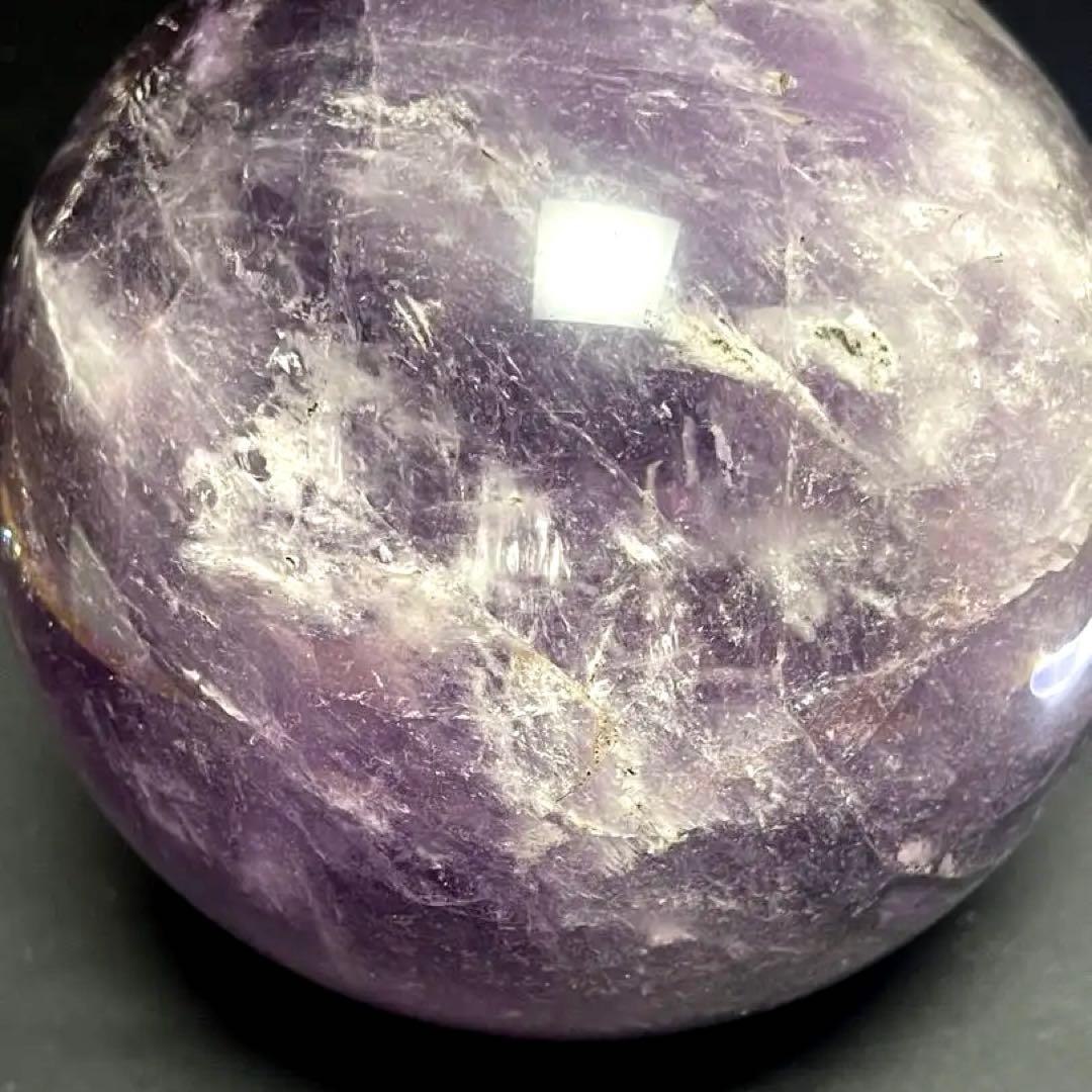 逸品大宝珠アメジスト 紫水晶 レインボー　丸玉 スフィア 天然石 パワーストーン