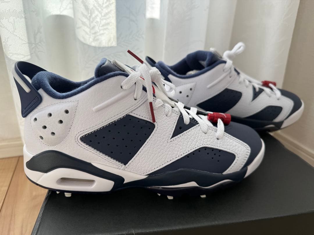 Air Jordan 6 ゴルフシューズ ホワイト/ネイビー/レッド