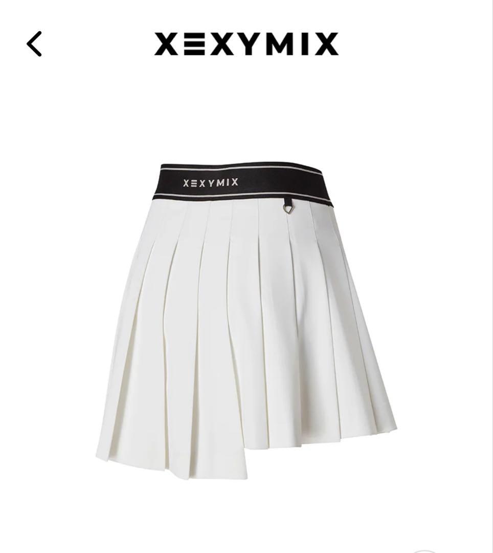 美品　XEXYMIX ホワイト プリーツスカート