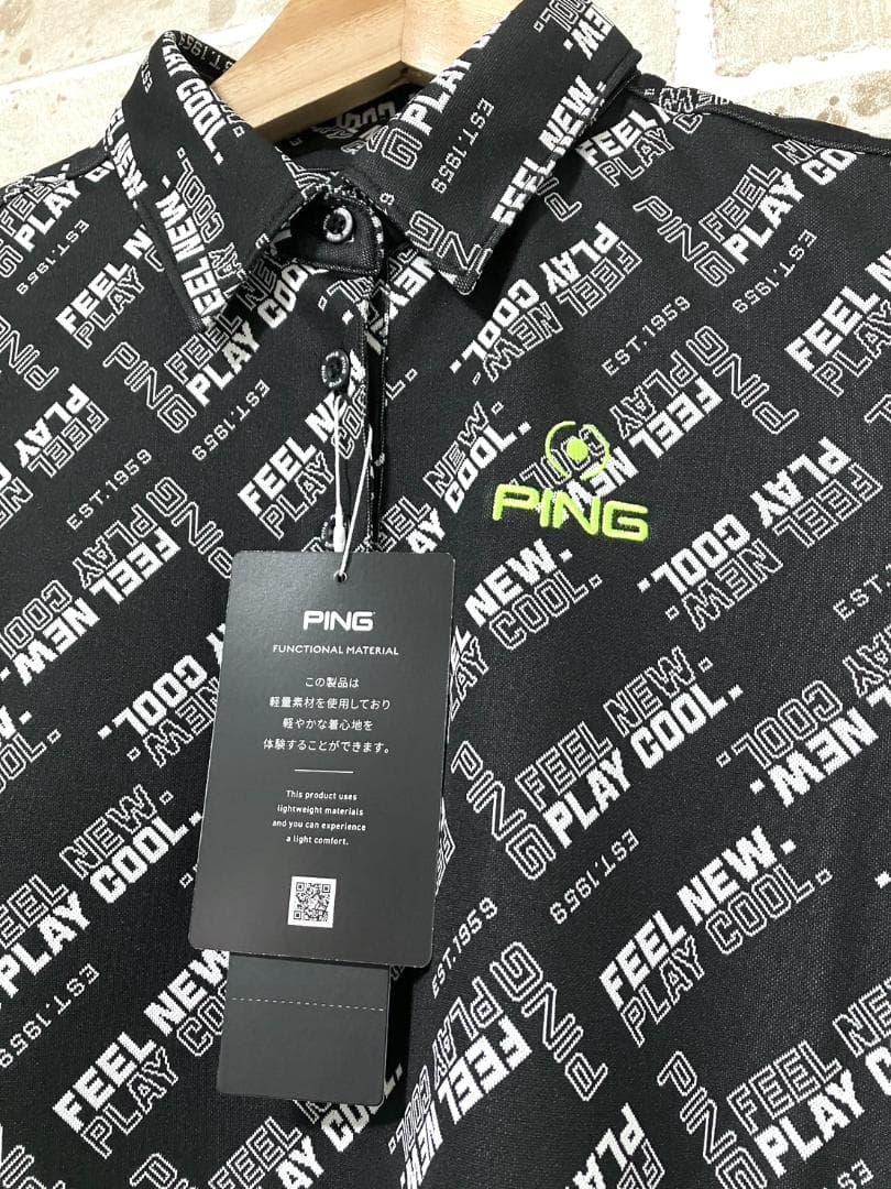 【早い者勝ち✨】新品 ピン ゴルフ レディース ポロシャツ M 総柄 ブラック系