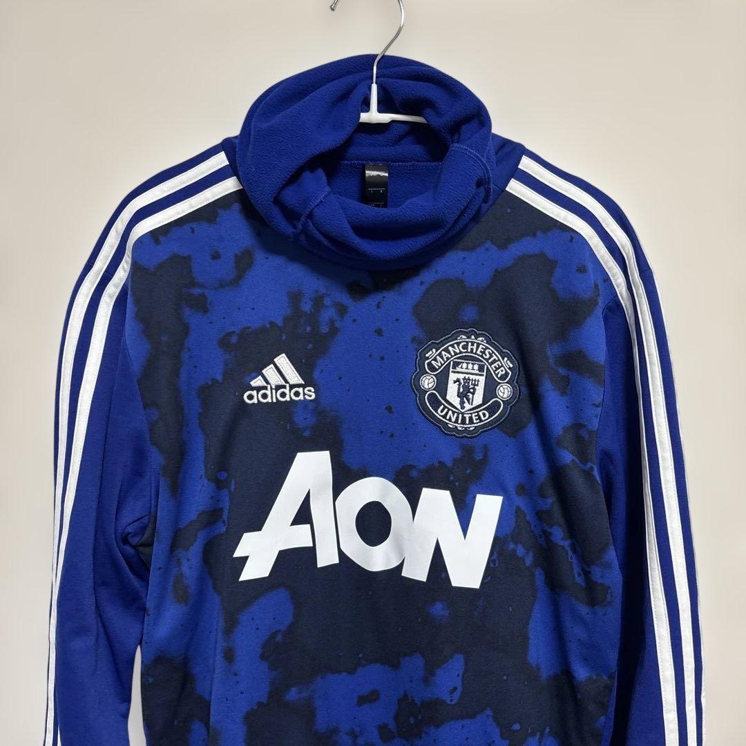マンチェスターユナイテッド adidas 裏起毛 トレーニングトップ 長袖 総柄