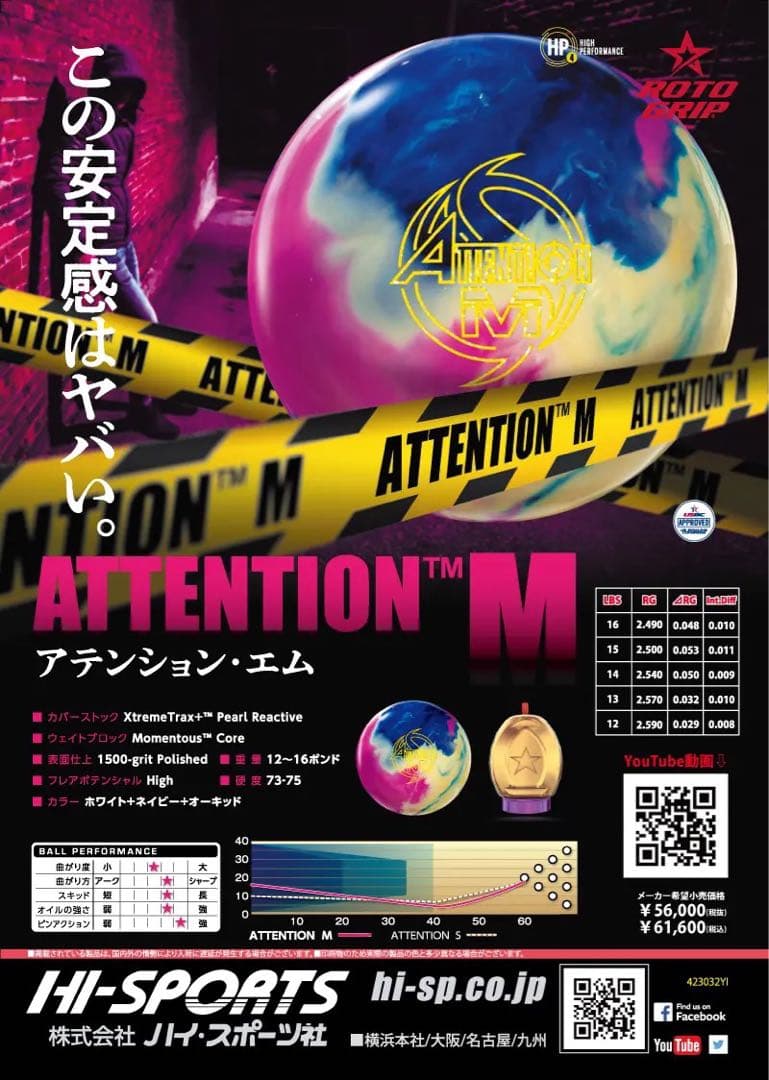 送料込み【新品】アテンションM ロトグリップ 　15ポンド4オンス 2