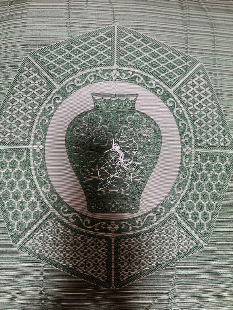 高級緑色の花瓶刺繍座布団5枚セット