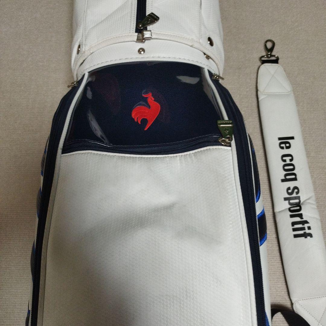 le coq sportif キャディバッグ ホワイト/レッド/ブルー