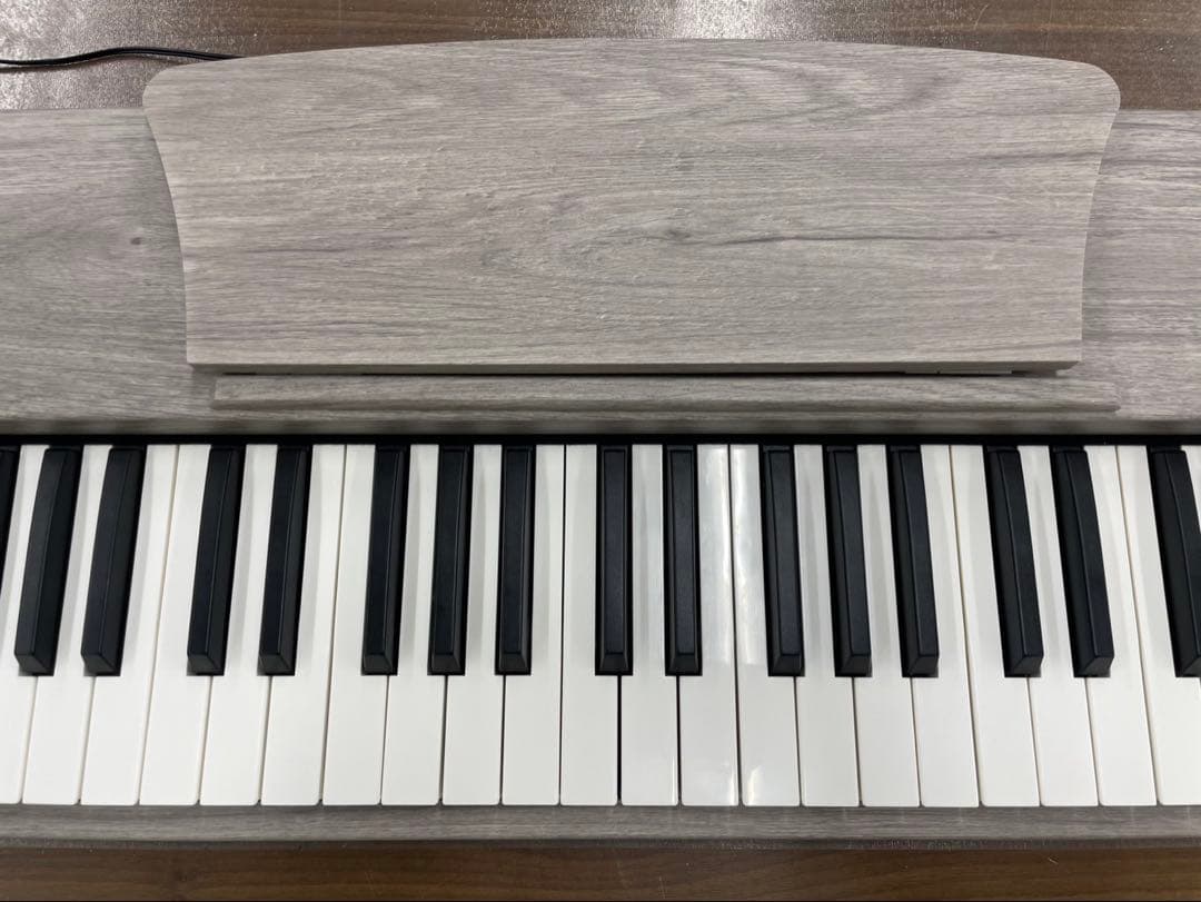 スタンド付き　電子ピアノ88鍵盤　給電タイプ　木目調ボディ　グレー