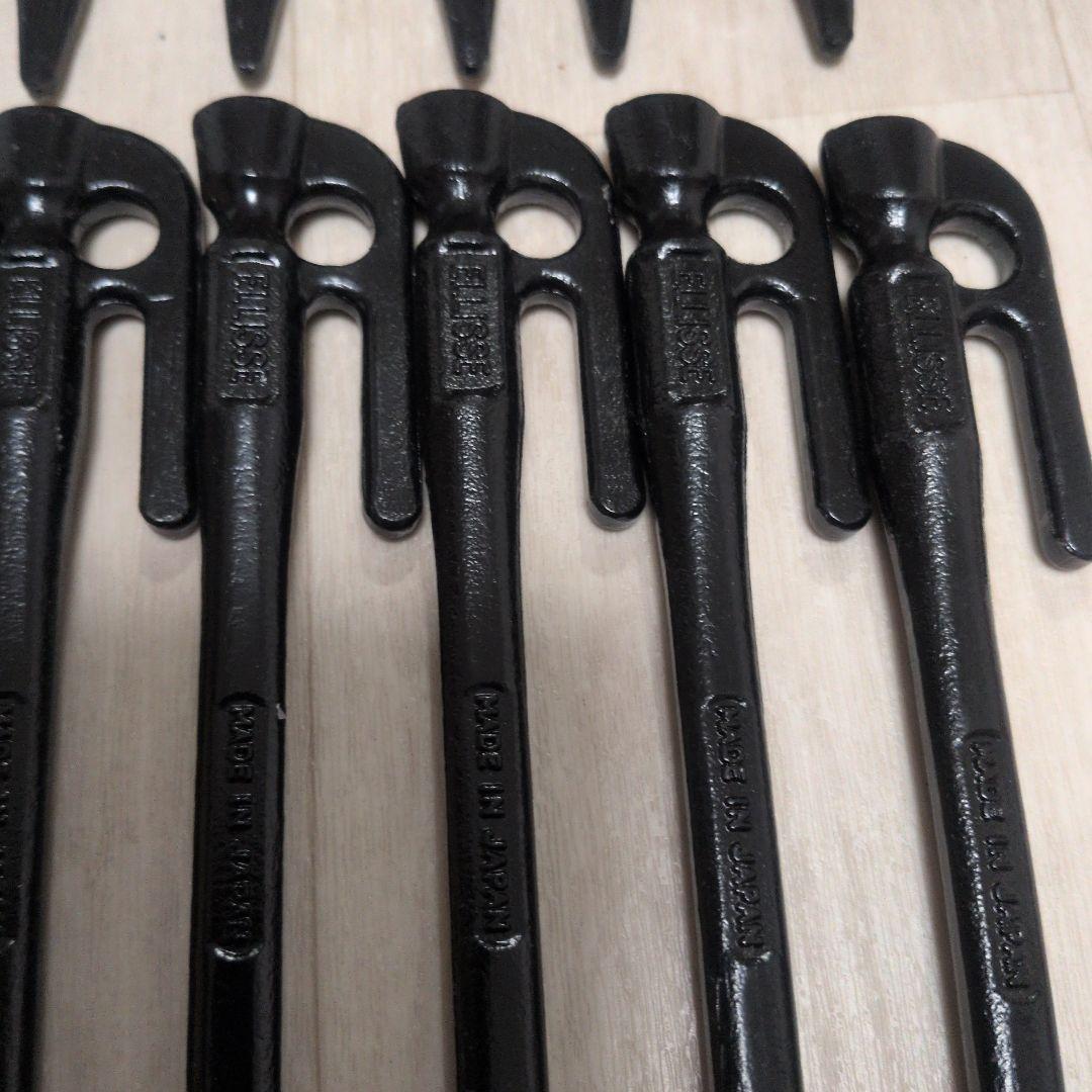 村の鍛冶屋 鍛造ペグ　エリッゼステーク28cm　20本セット 黒
