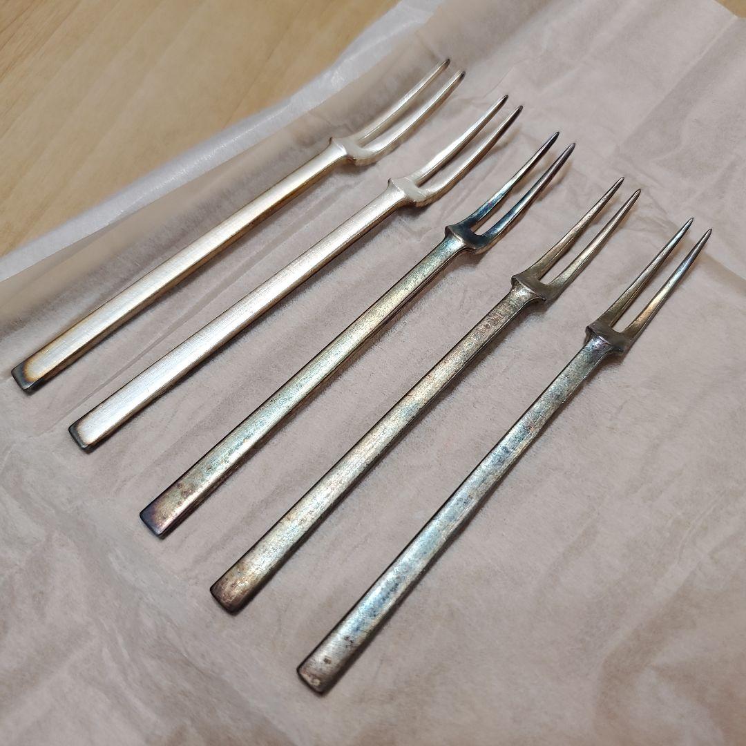 東屋 姫フォーク 真鍮銀めっき 5本セット