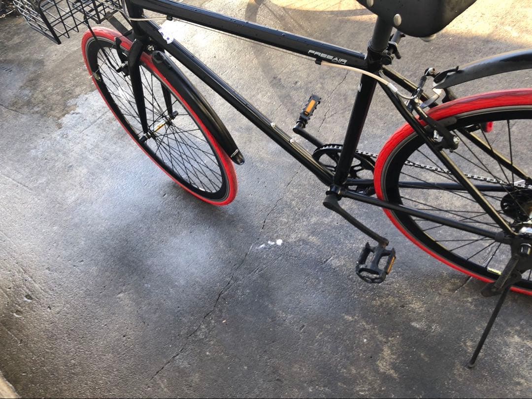 FREE AIR自転車クロスバイクシマノ式外装6段変速ブラックボディー
