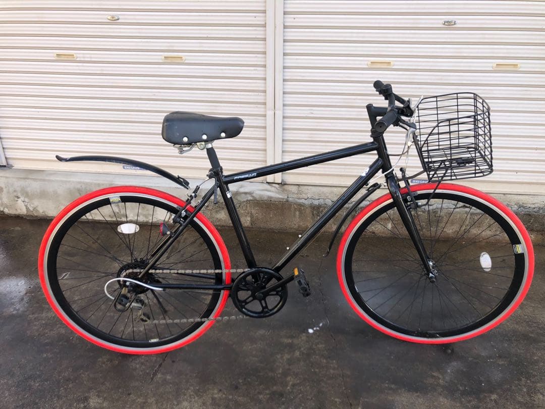 FREE AIR自転車クロスバイクシマノ式外装6段変速ブラックボディー