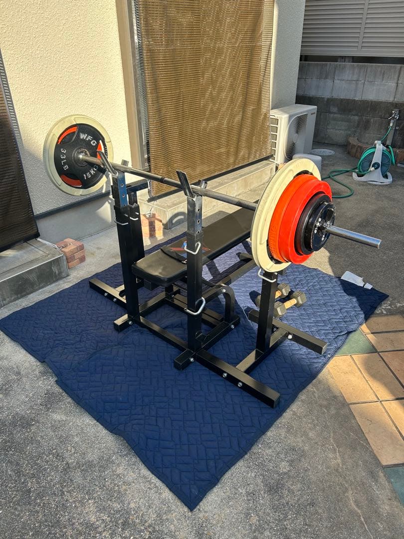 トレーニングベンチ バーベル ダンベル付き