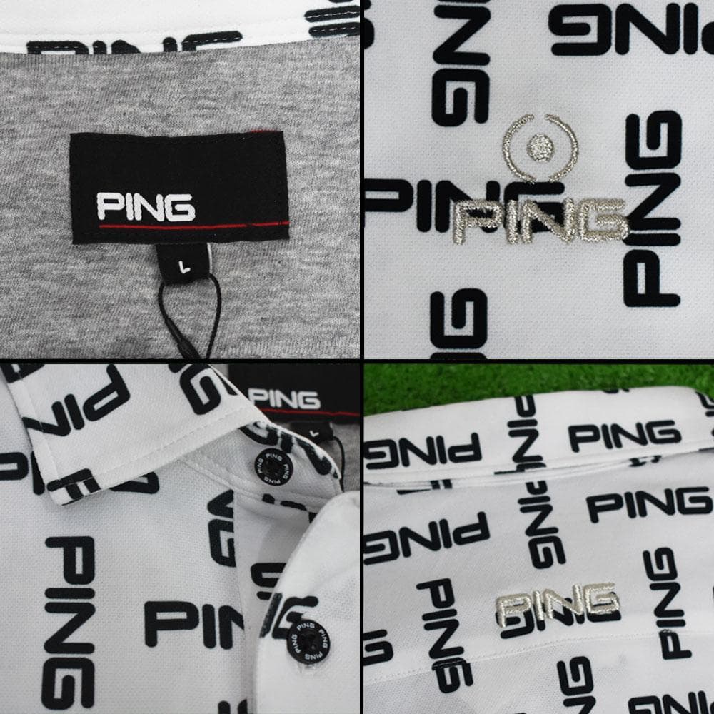 PING/ピン ゴルフ 長袖ポロシャツ【ホワイト/L】新品！