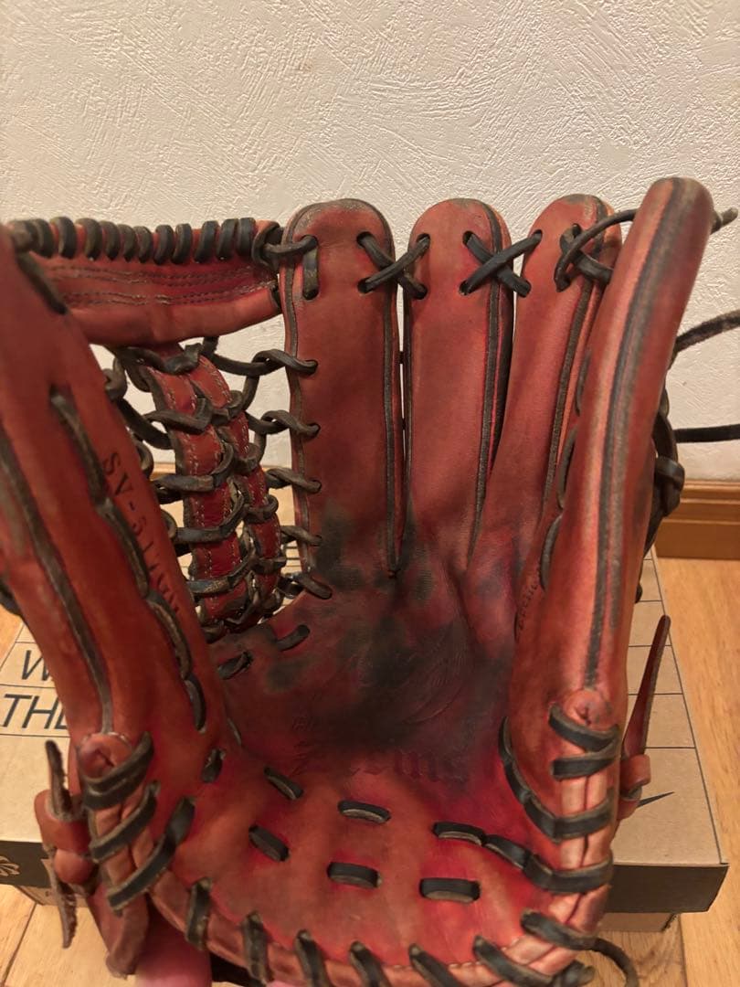 Zeems 赤 レザー 野球グローブ