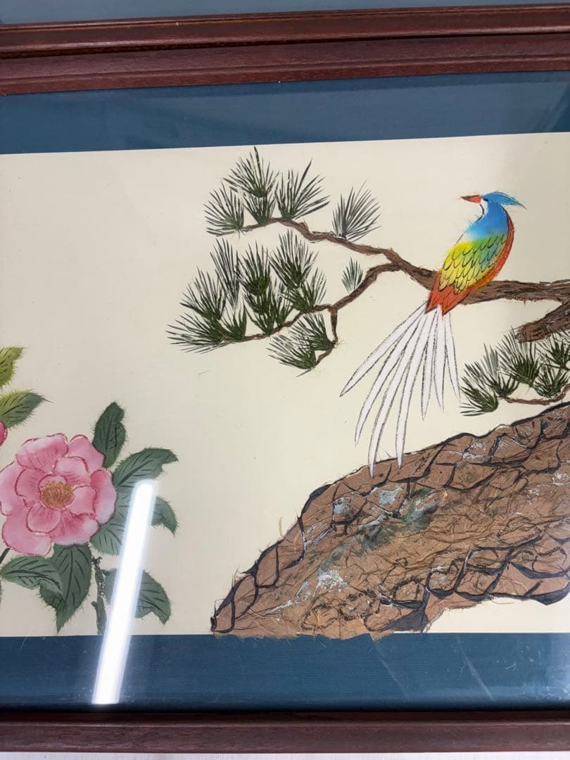 額 絵画 中国美術 骨董 花 鳥 七福神