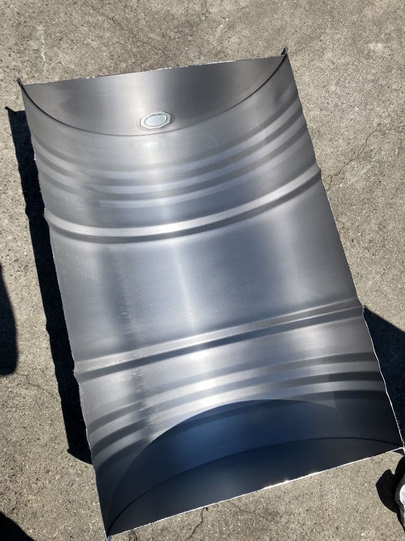 取手付き！縦半切りドラム缶【青色】即発送！キャンプ バーベキューコンロ DIY