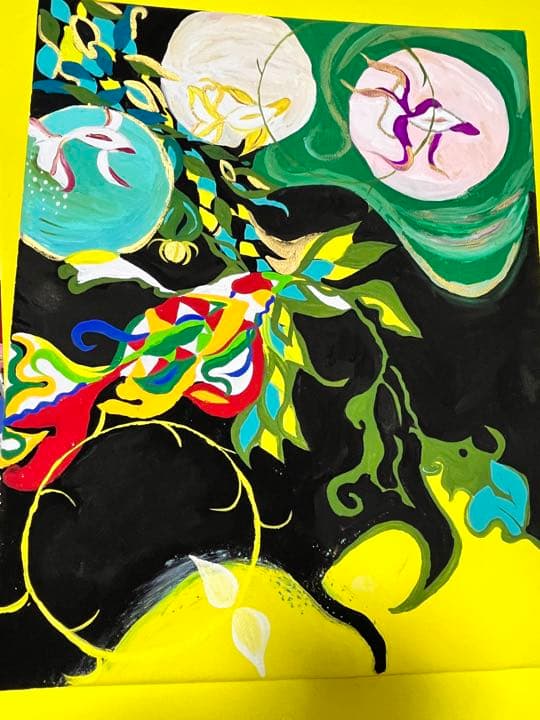 絵画　金魚