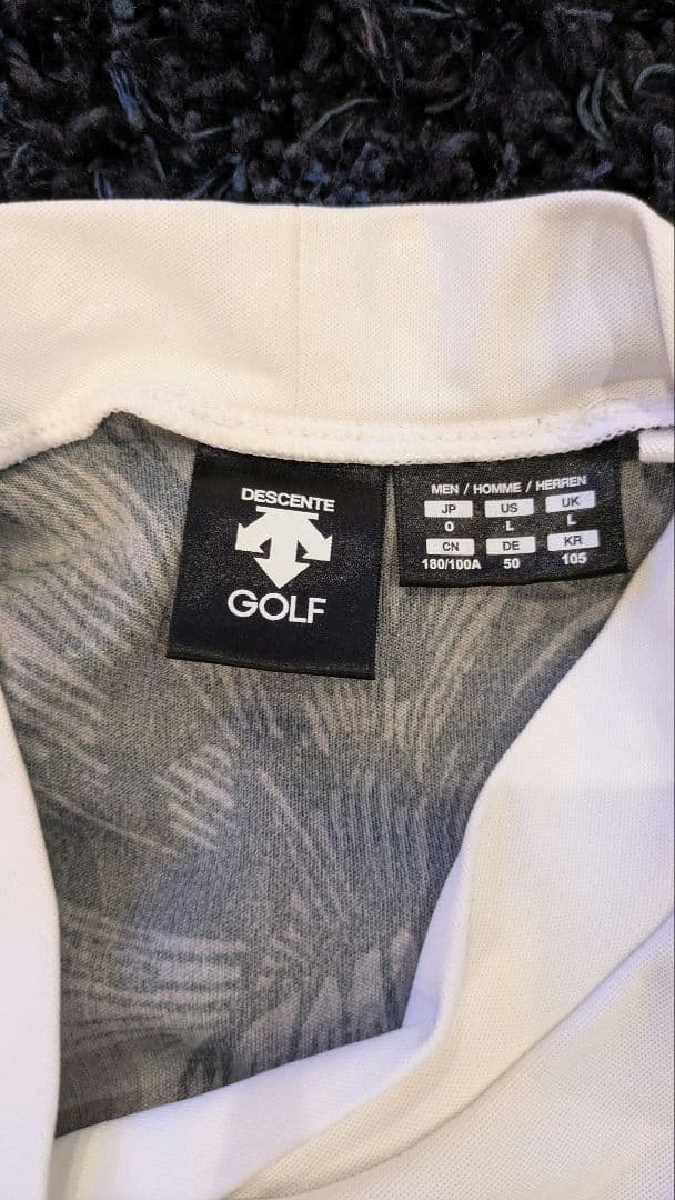 DESCENTE GOLF ポロシャツ L ホワイト/グレー