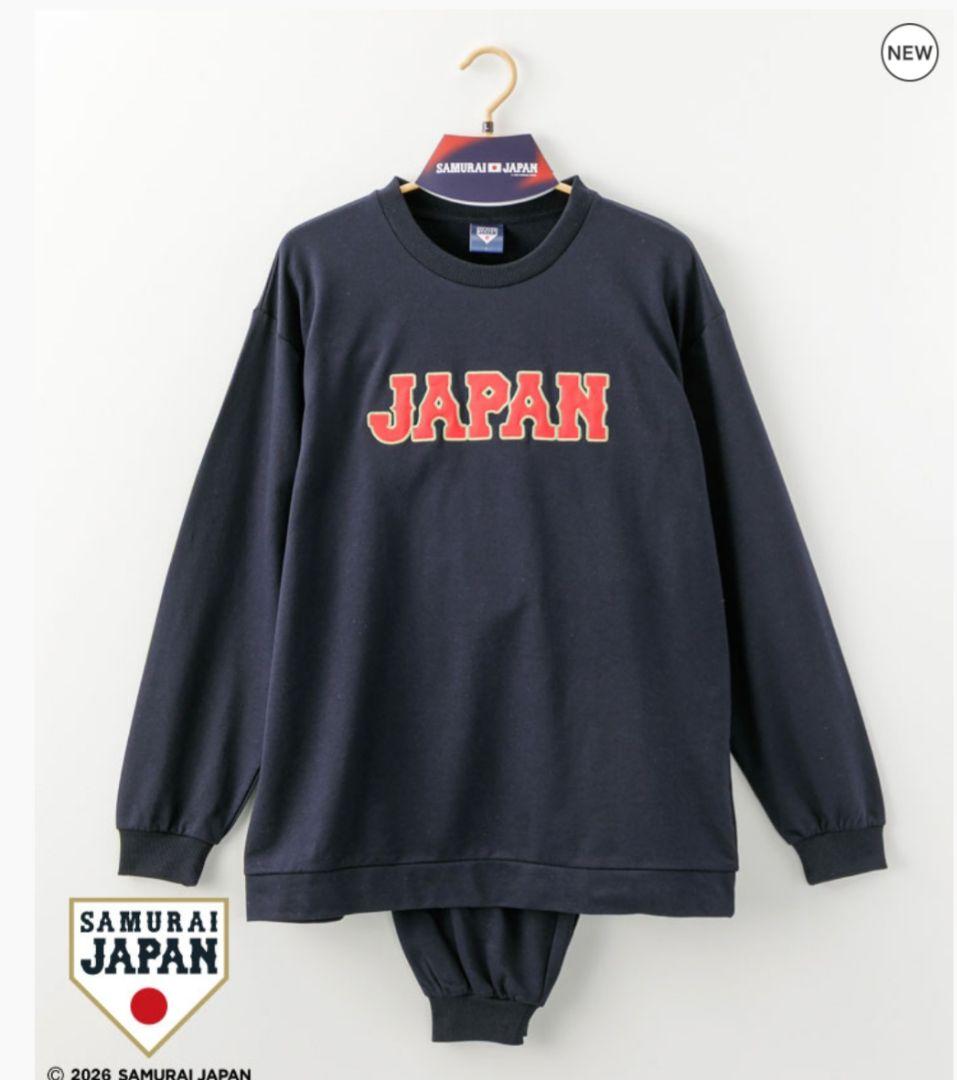 【NEW】「侍ジャパン」コラボ裏毛×天竺2トップ L ネイビー
