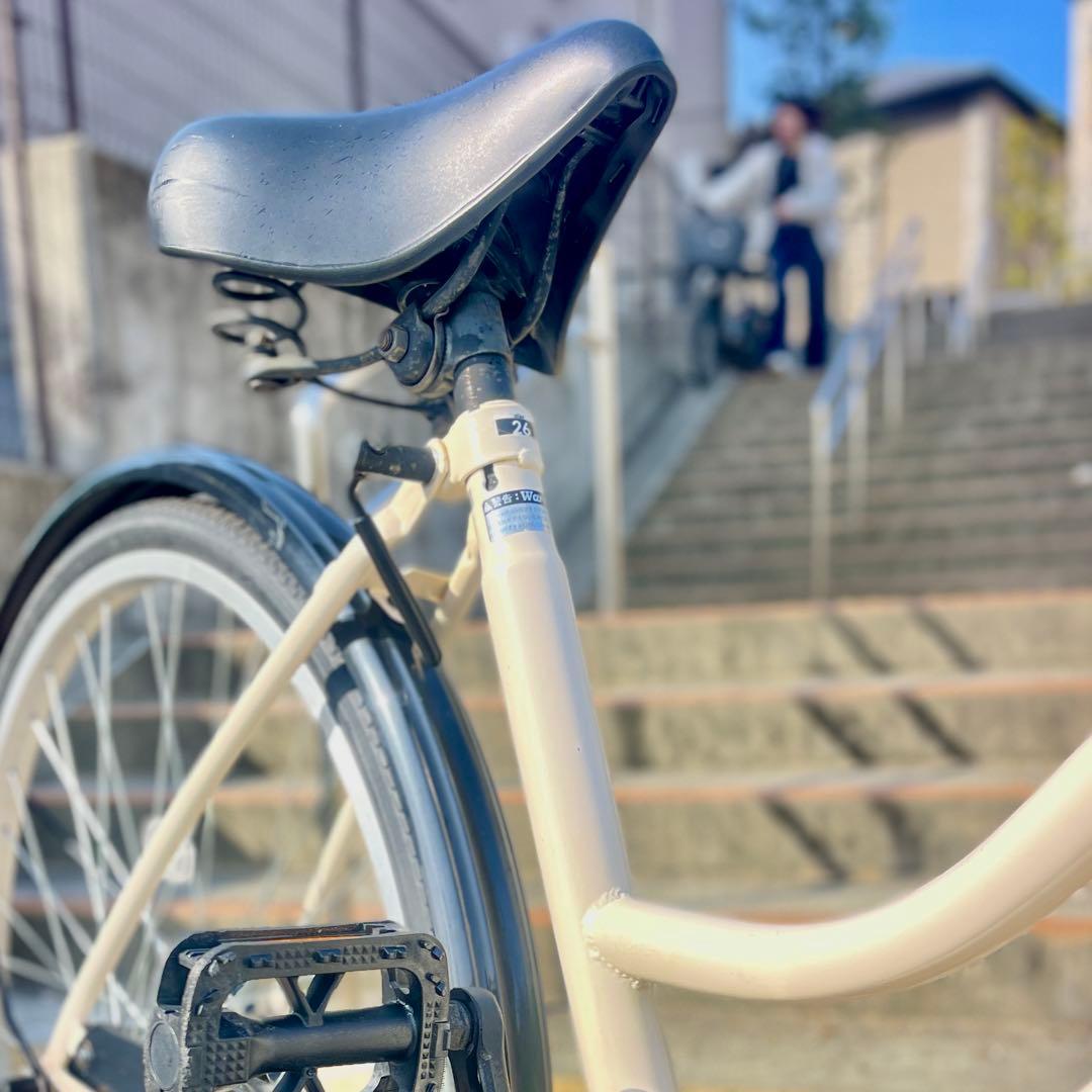【整備済み・シンプル/お洒落】あさひ Cream City 26型 整備済 大阪