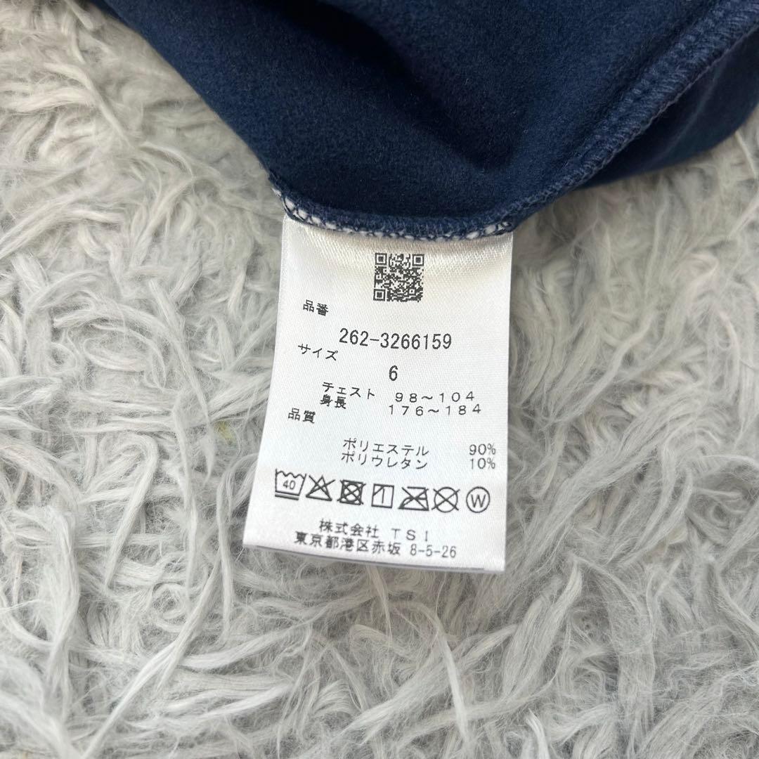 新品　ジャックバニー　モックネック　長袖シャツ　裏起毛　ネイビー　サイズ6