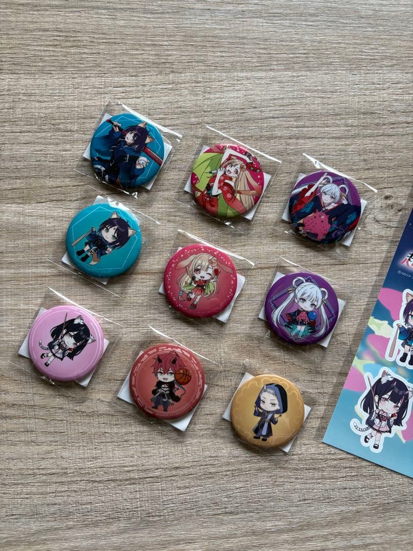 超かぐや姫！ ラウンドワン コラボ 缶バッジ コンプ オリジナルステッカーセット