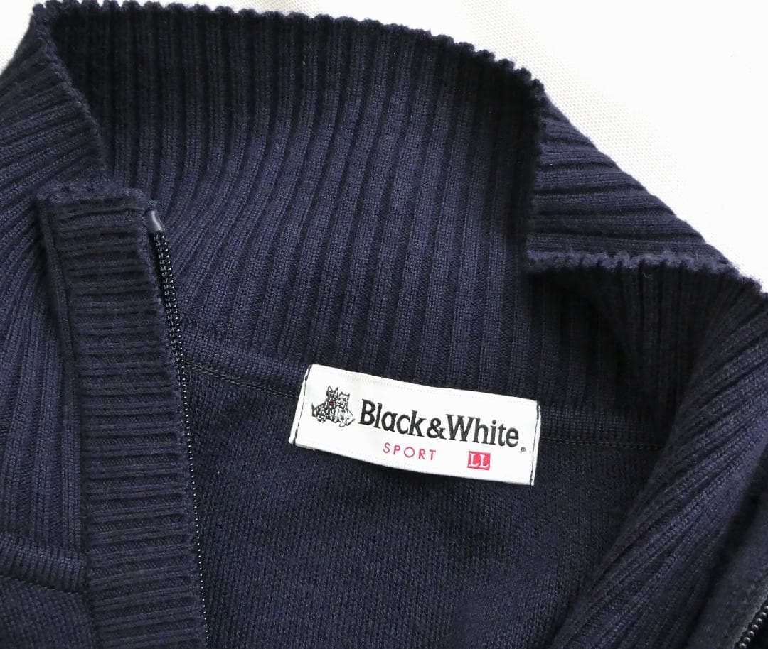 Black＆White　ジップアップ ニットジャケット ゴルフウェア