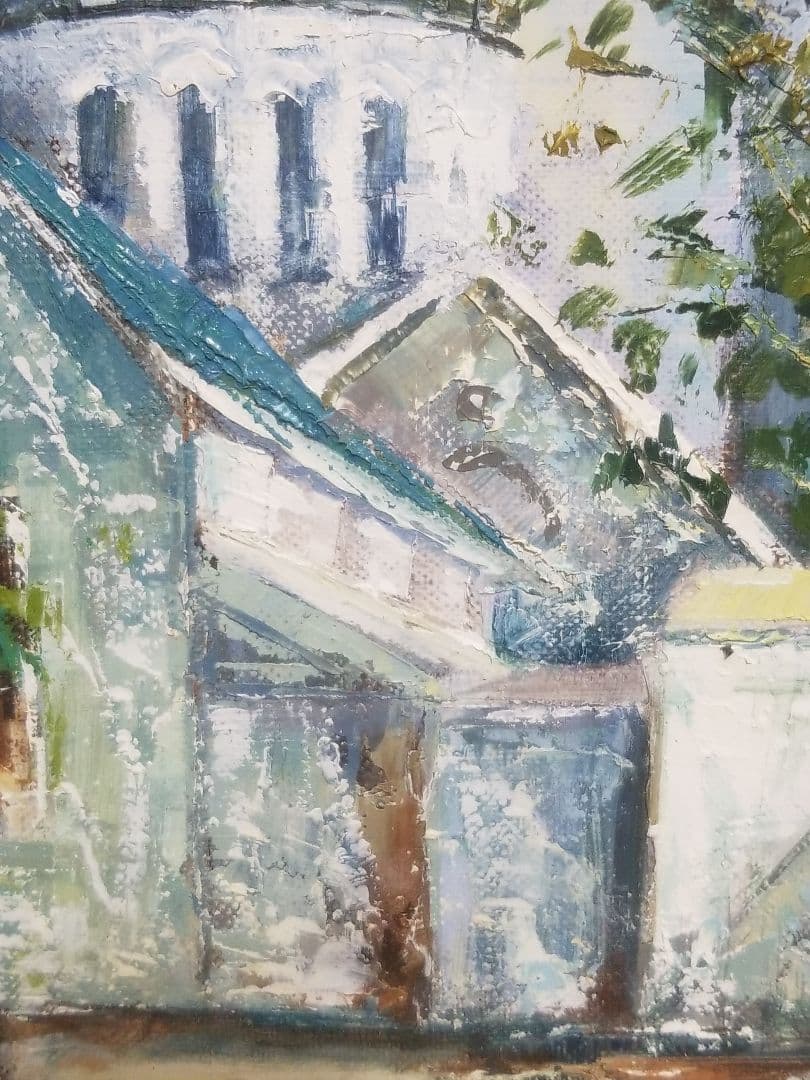 パリ風景 井上作 油彩 絵画 風景画