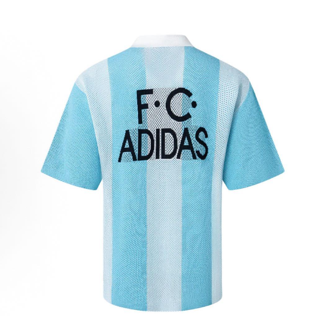 新品XL Adidas ショートスリーブ ポロシャツJL5976 スカイブルー