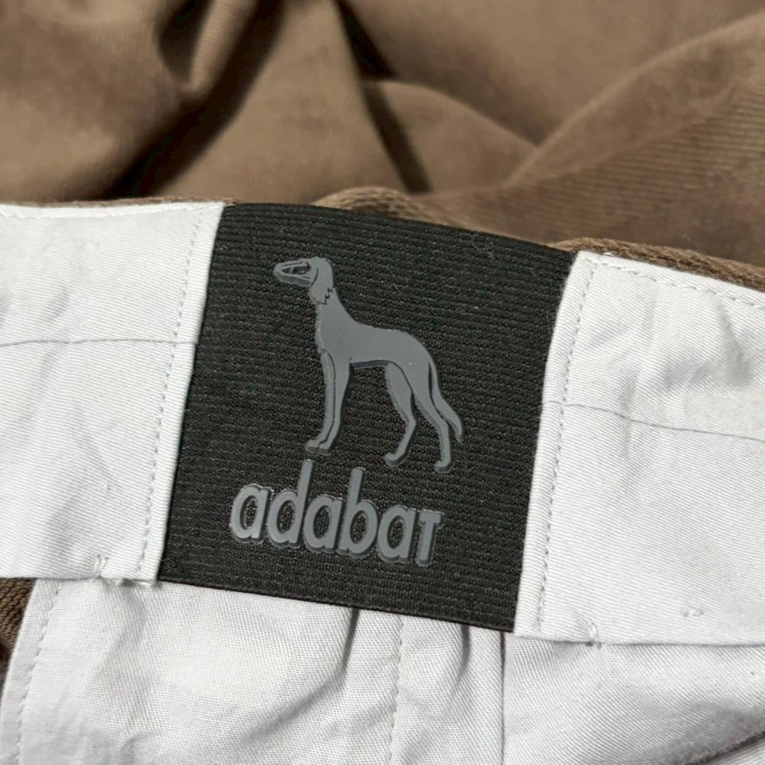 adabat ベロア風 2タック パンツ　犬刺繍　日本製 ゴルフ N2949