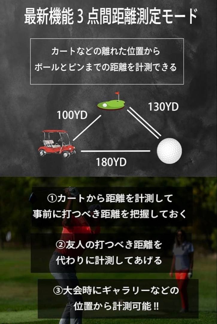 ニンジャーゴルフ ゴルフ レーザー 距離計 NJ ミニ プロ OLED ブラック