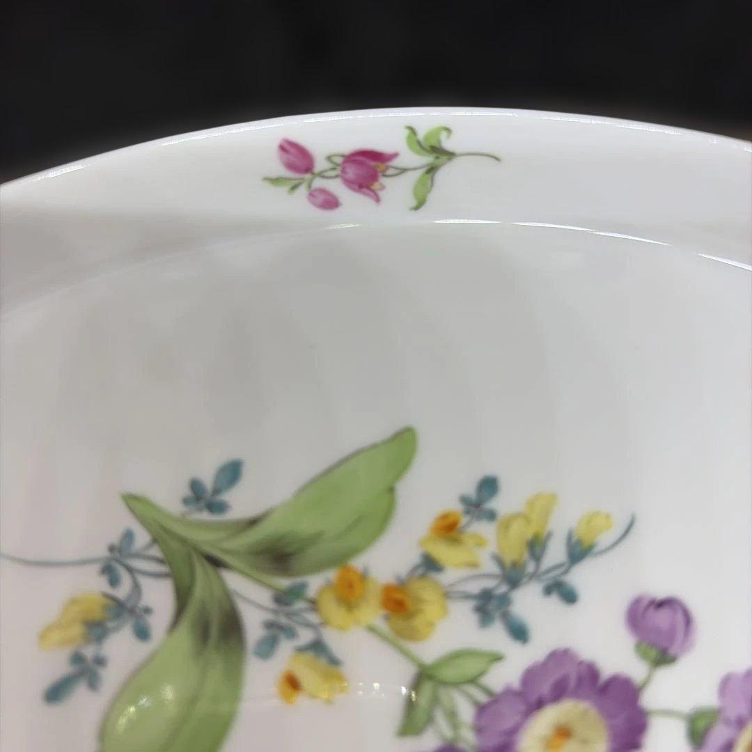 マイセン　オーバル小花柄金縁　小皿　　飾り皿