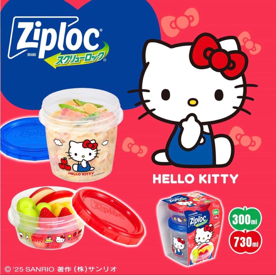 ジップロック　コンテナ　キティ　スクリューロック　300ml＆730ml ６個