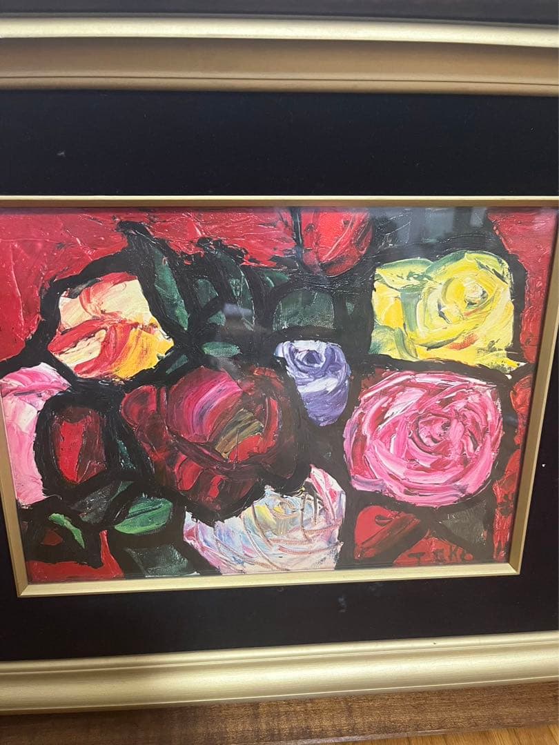 林武、「薔薇」、希少な画集の額装画