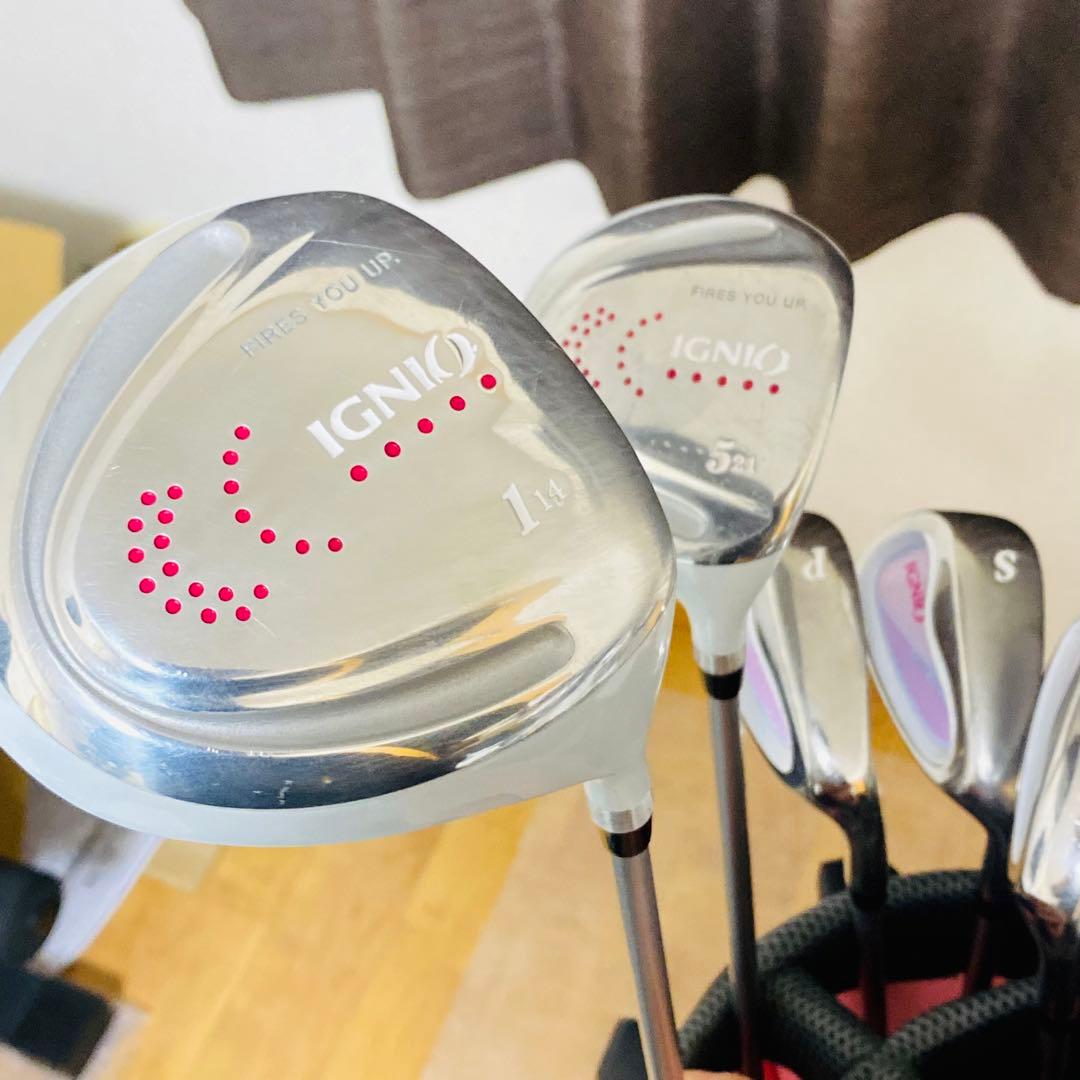 良品✨IGNIO レディース ゴルフクラブセット ピンク 7本セット
