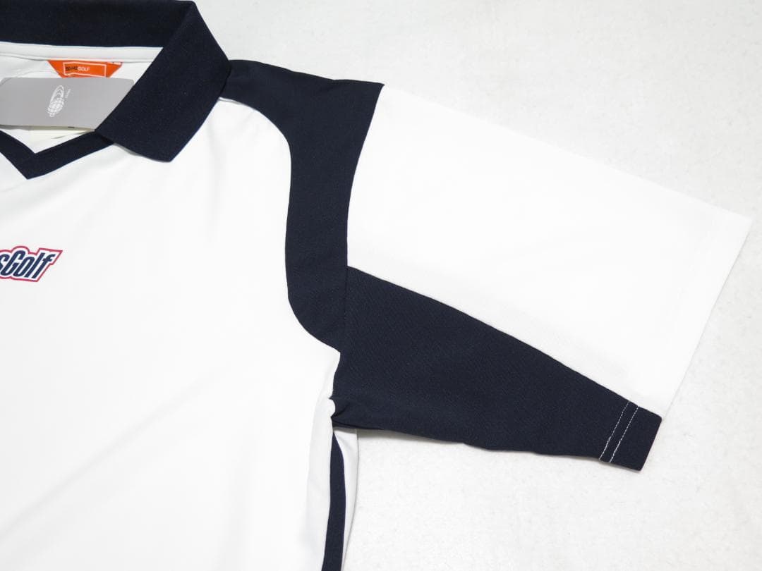 ⓂBEAMS GOLF ビームスゴルフ 襟付きVネックプルオーバーWHITE